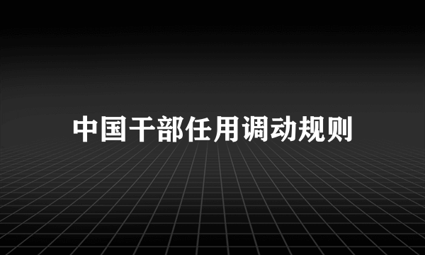 中国干部任用调动规则