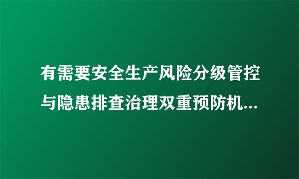 有需要安全生产风险分级管控与隐患排查治理双重预防机制资料的吗