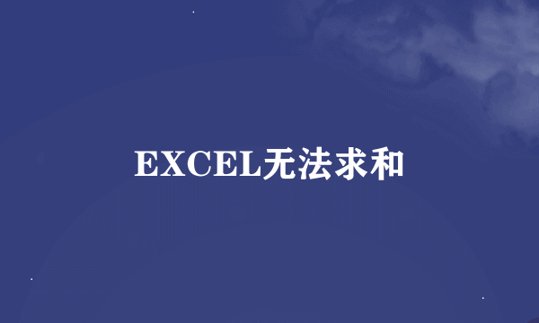 EXCEL无法求和