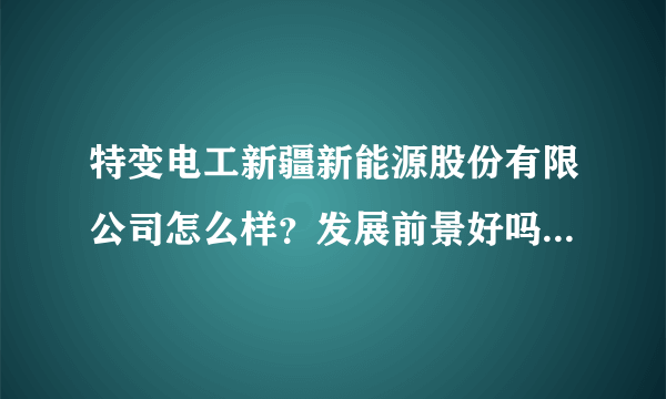 特变电工新疆新能源股份有限公司怎么样？发展前景好吗？待遇高吗？主要从事什么工作？在哪工作？